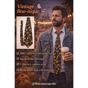 Vintage‎ Looney Tunes Tie 1996 Mantla Bugs Bunny Halloween Novelty Necktie